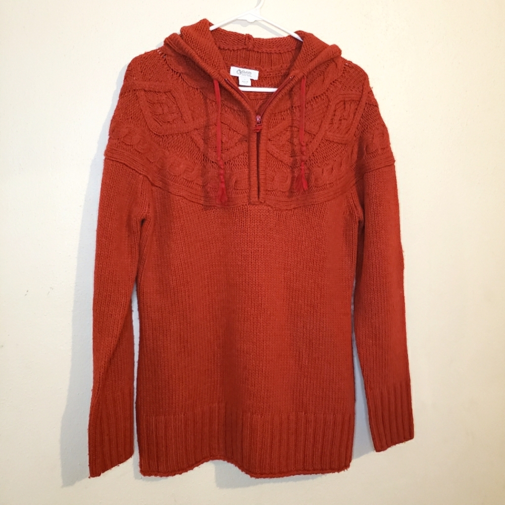 Gander Mountain Guide Series Women's Large Wool Blend Red Nordic Heavy Sweater L